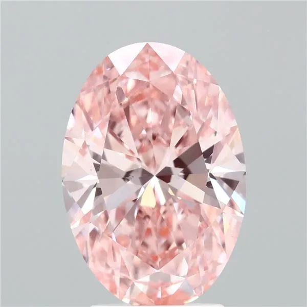 3.01ct Oval Lab Grown Diamond (Colour Fancy Vivid Pink, Clarity VVS2, IGI Certified)