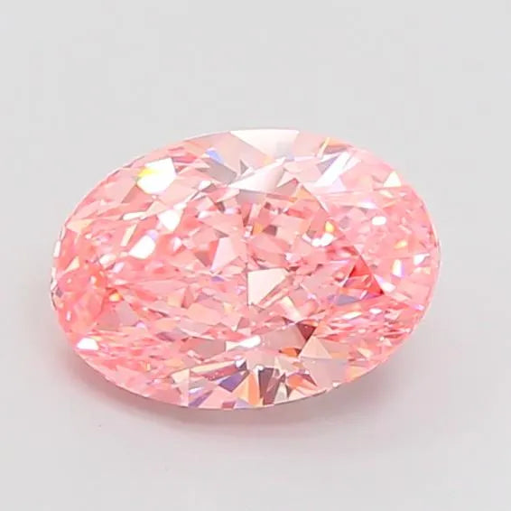 3.01ct Oval Lab Grown Diamond (Colour Fancy Vivid Pink, Clarity VVS2, IGI Certified)