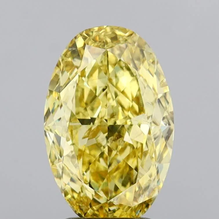 3.01ct Oval Lab Grown Diamond (Colour Fancy Vivid Yellow, Clarity SI1, IGI Certified)