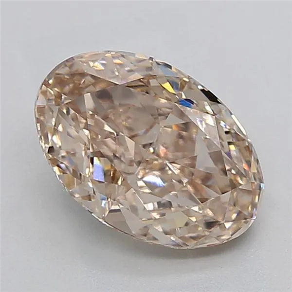 3.01ct Oval Lab Grown Diamond (Colour Light Brown, Clarity VVS2, IGI Certified)