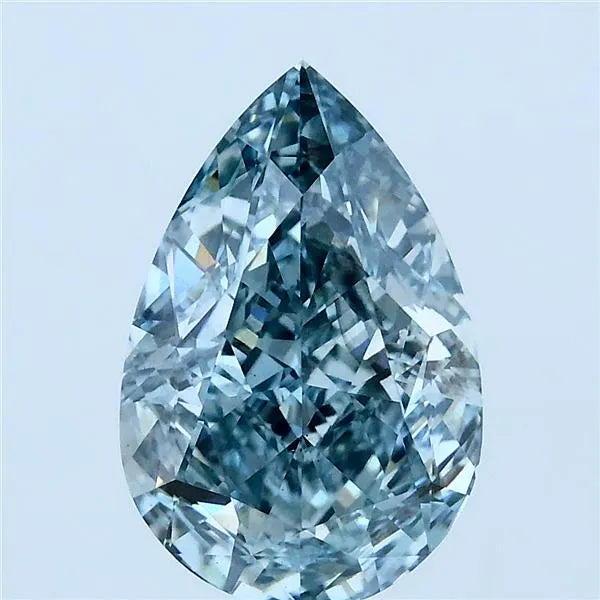 3.01ct Pear Lab Grown Diamond (Colour Fancy Intense Green Blue, Clarity VS2, IGI Certified)