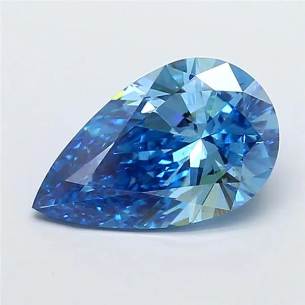 3.01ct Pear Lab Grown Diamond (Colour Fancy Vivid Blue, Clarity VS2, IGI Certified)