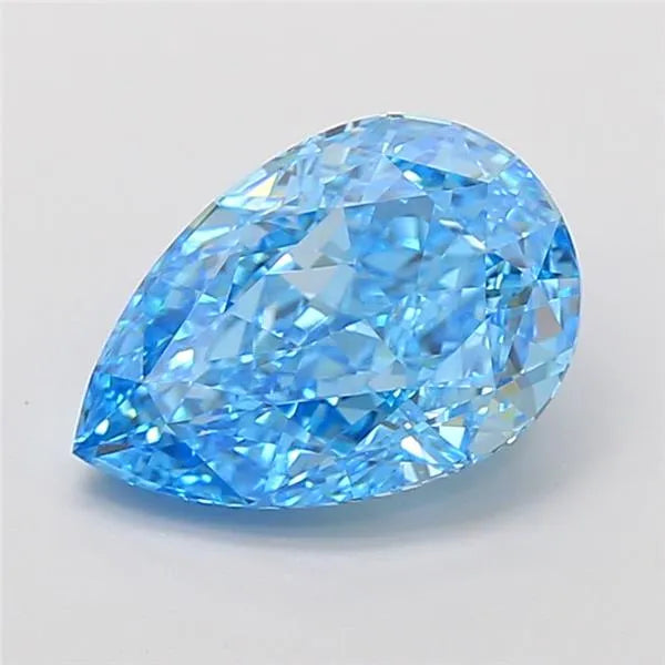3.01ct Pear Lab Grown Diamond (Colour Fancy Vivid Blue, Clarity VVS2, IGI Certified)