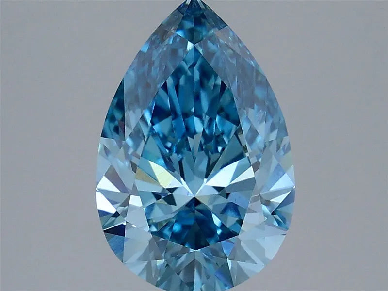 3.01ct Pear Lab Grown Diamond (Colour Fancy Vivid Blue, Clarity VVS2, IGI Certified)