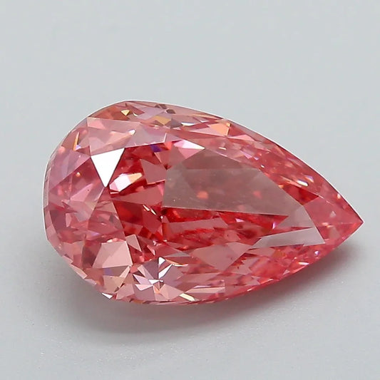 3.01ct Pear Lab Grown Diamond (Colour Fancy Vivid Pink, Clarity VS1, IGI Certified)