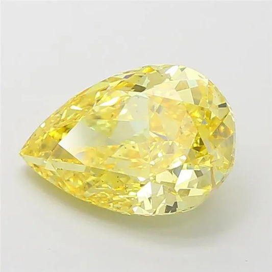 3.01ct Pear Lab Grown Diamond (Colour Fancy Vivid Yellow, Clarity VS2, IGI Certified)