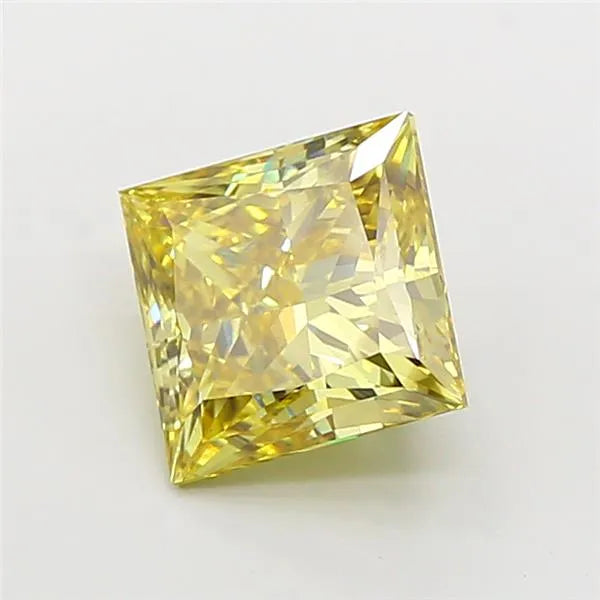 3.01ct Princess Lab Grown Diamond (Colour Fancy Intense Yellow, Clarity VS2, IGI Certified)