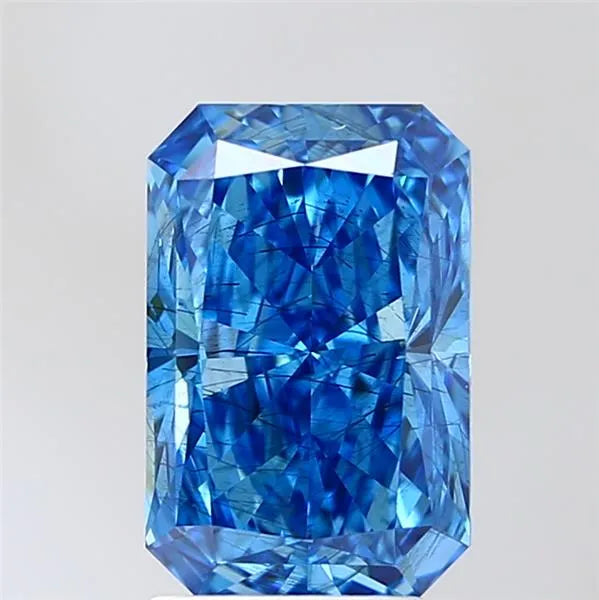 3.01ct Radiant Lab Grown Diamond (Colour Fancy Vivid Blue, Clarity SI2, IGI Certified)