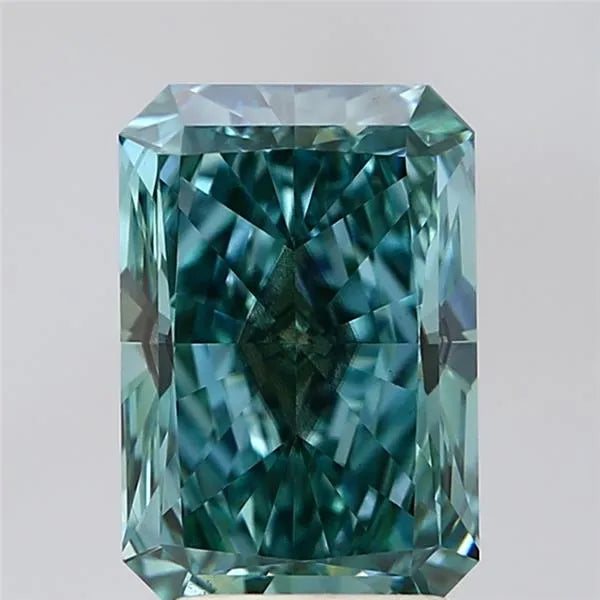 3.01ct Radiant Lab Grown Diamond (Colour Fancy Vivid Blueish Green, Clarity SI2, IGI Certified)