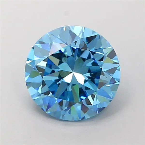 3.01ct Round Lab Grown Diamond (Colour Fancy Vivid Blue, Clarity SI1, Cut EX, IGI Certified)