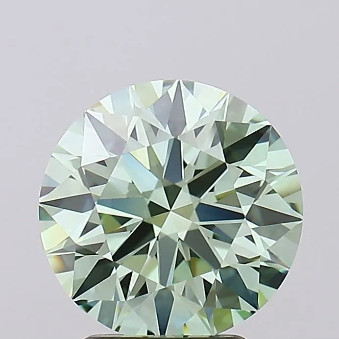 3.01ct Round Lab Grown Diamond (Colour Fancy Vivid Green, Clarity FL, Cut ID, IGI Certified)