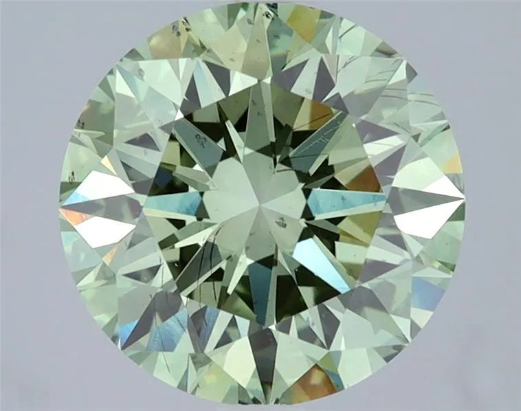 3.01ct Round Lab Grown Diamond (Colour Fancy Vivid Green, Clarity SI1, Cut EX, IGI Certified)