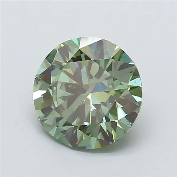 3.01ct Round Lab Grown Diamond (Colour Fancy Vivid Green, Clarity SI1, Cut EX, IGI Certified)