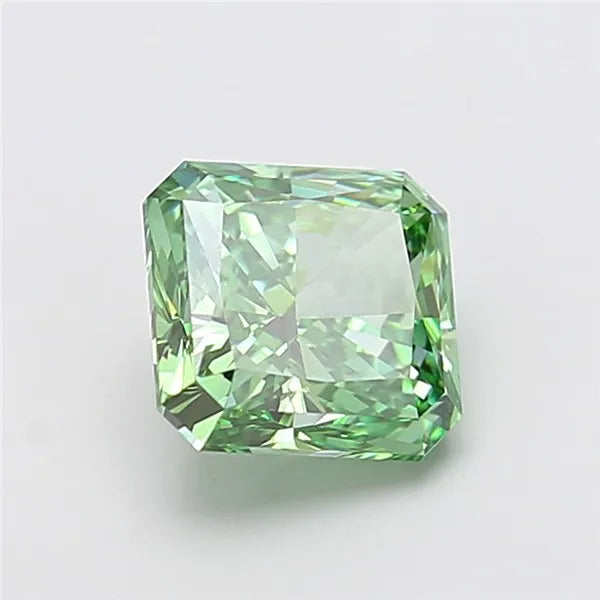 3.01ct Square radiant Lab Grown Diamond (Colour Fancy Vivid Green, Clarity VVS2, IGI Certified)