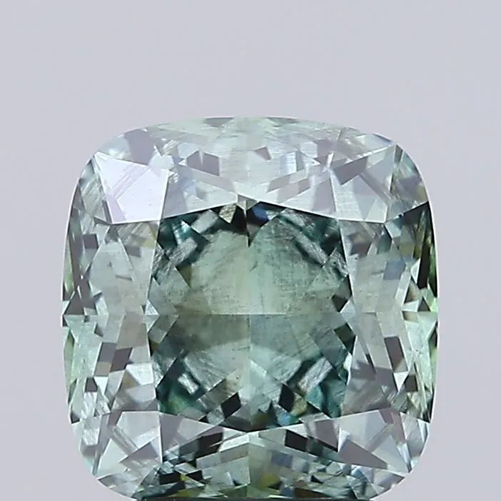 3.02ct Cushion brilliant Lab Grown Diamond (Colour Fancy Vivid Green, Clarity SI2, IGI Certified)