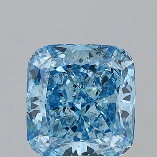 3.02ct Cushion modified Lab Grown Diamond (Colour Fancy Vivid Blue, Clarity SI2, IGI Certified)