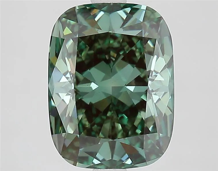 3.02ct Cushion modified Lab Grown Diamond (Colour Fancy Vivid Green, Clarity VS1, IGI Certified)