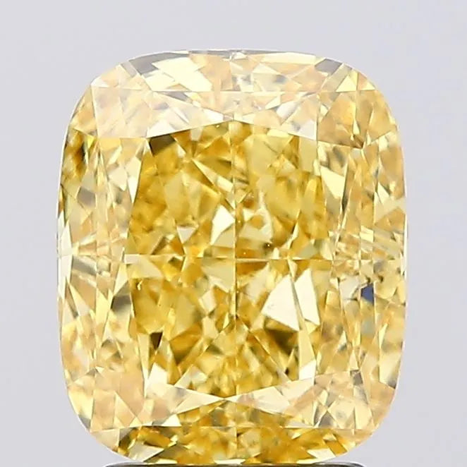 3.02ct Cushion modified Lab Grown Diamond (Colour Fancy Vivid Yellow, Clarity VS1, IGI Certified)