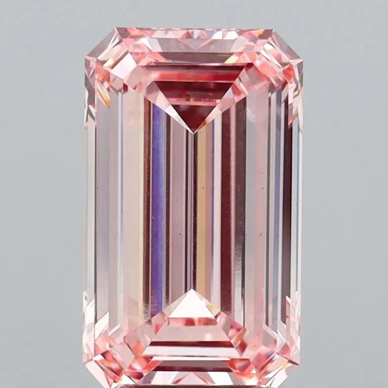 3.02ct Emerald Lab Grown Diamond (Colour Fancy Intense Pink, Clarity VS1, IGI Certified)