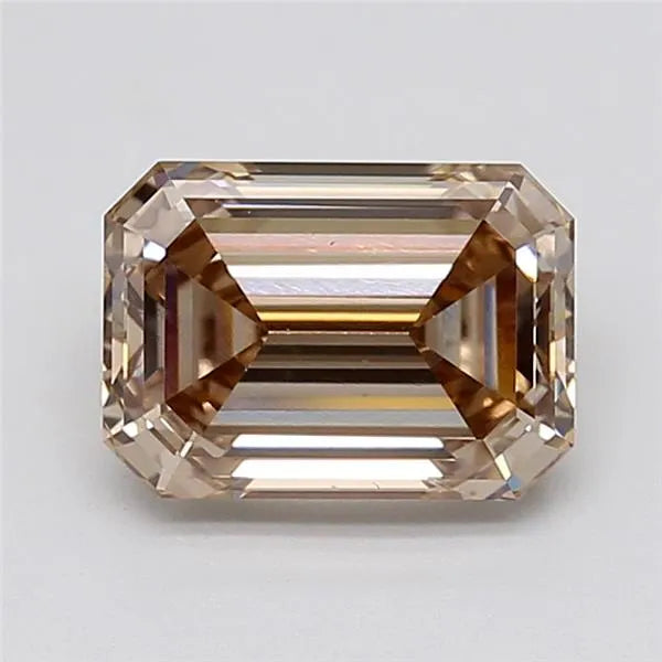 3.02ct Emerald Lab Grown Diamond (Colour Fancy Light Brown, Clarity VS1, IGI Certified)