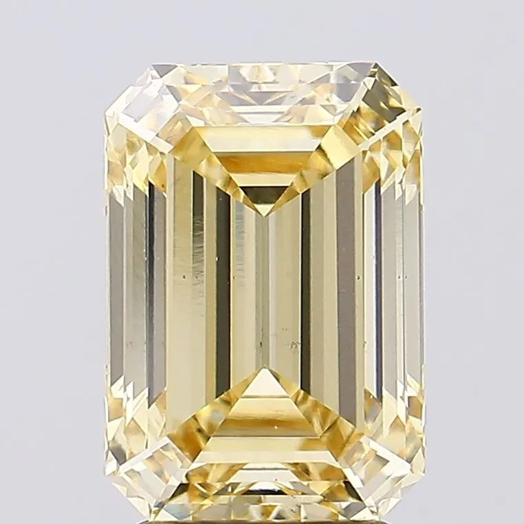 3.02ct Emerald Lab Grown Diamond (Colour Fancy Light Yellow, Clarity VS2, IGI Certified)