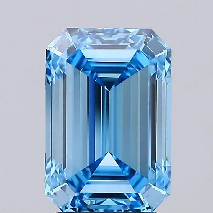 3.02ct Emerald Lab Grown Diamond (Colour Fancy Vivid Blue, Clarity IF, IGI Certified)