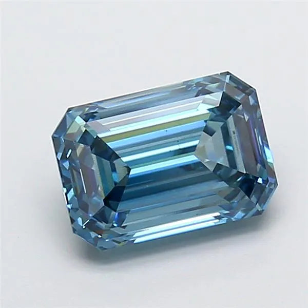 3.02ct Emerald Lab Grown Diamond (Colour Fancy Vivid Blue, Clarity VS2, IGI Certified)