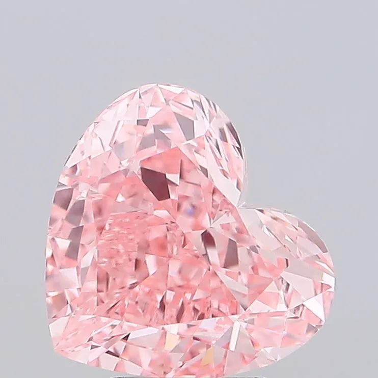 3.02ct Heart Lab Grown Diamond (Colour Fancy Vivid Pink, Clarity VVS2, IGI Certified)