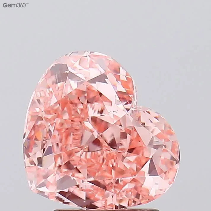 3.02ct Heart Lab Grown Diamond (Colour Fancy Vivid Pink, Clarity VVS2, IGI Certified)