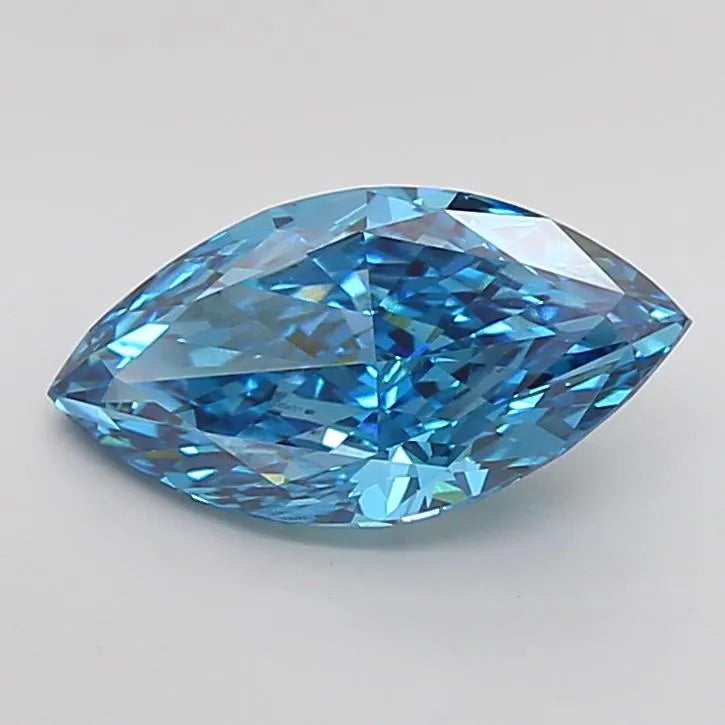 3.02ct Marquise Lab Grown Diamond (Colour Fancy Vivid Blue, Clarity SI1, IGI Certified)