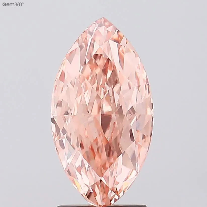 3.02ct Marquise Lab Grown Diamond (Colour Fancy Vivid Brownish Pink, Clarity VS1, IGI Certified)