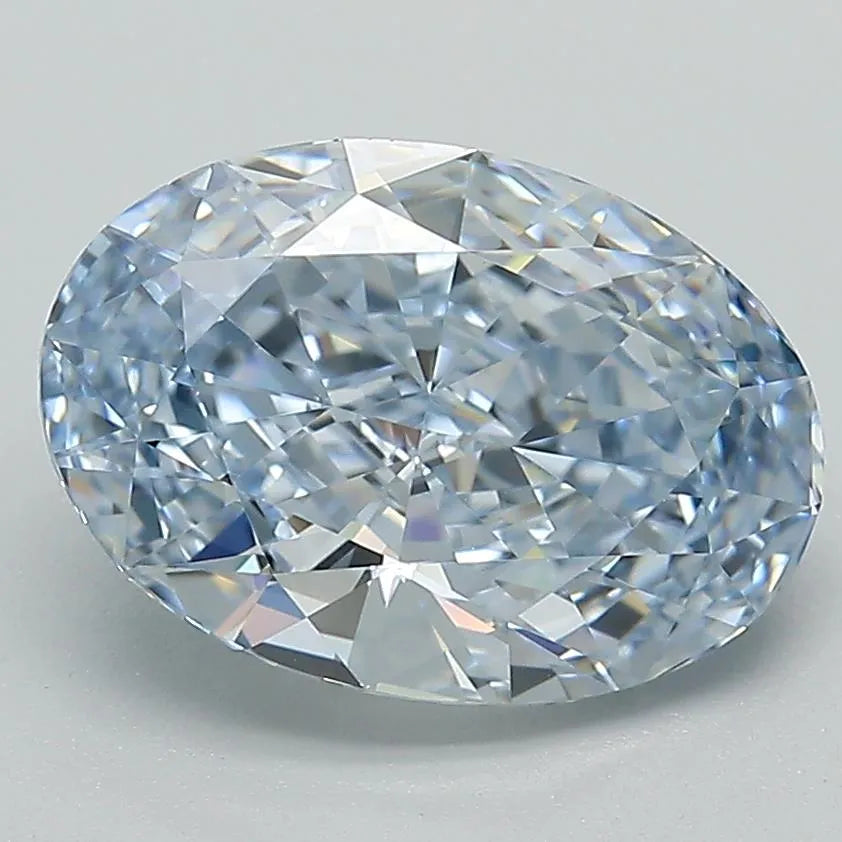 3.02ct Oval Lab Grown Diamond (Colour Fancy Intense Blue, Clarity VVS1, Cut GD, IGI Certified)