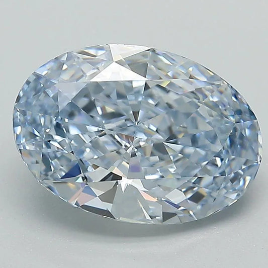 3.02ct Oval Lab Grown Diamond (Colour Fancy Intense Blue, Clarity VVS1, Cut GD, IGI Certified)