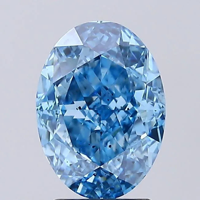 3.02ct Oval Lab Grown Diamond (Colour Fancy Vivid Blue, Clarity SI1, IGI Certified)