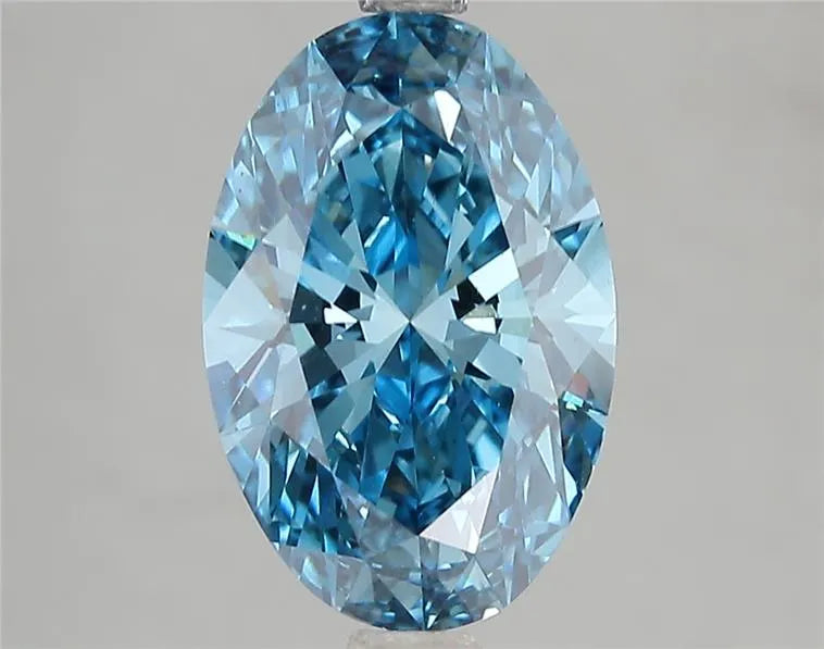 3.02ct Oval Lab Grown Diamond (Colour Fancy Vivid Blue, Clarity VS1, IGI Certified)
