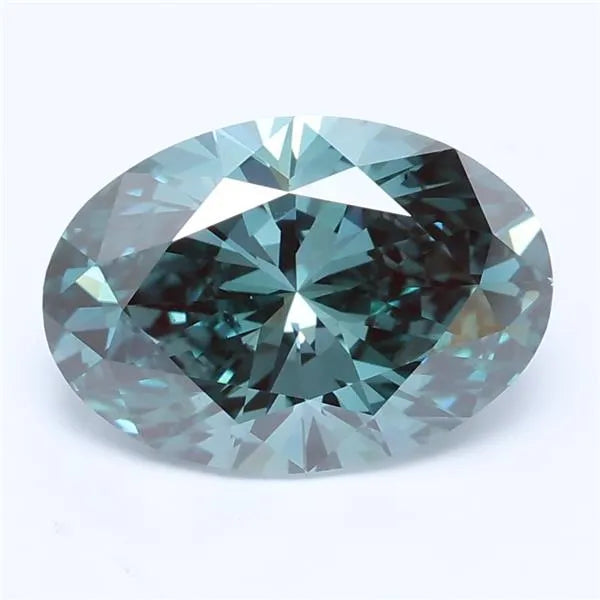 3.02ct Oval Lab Grown Diamond (Colour Fancy Vivid Blueish Green, Clarity VS2, IGI Certified)