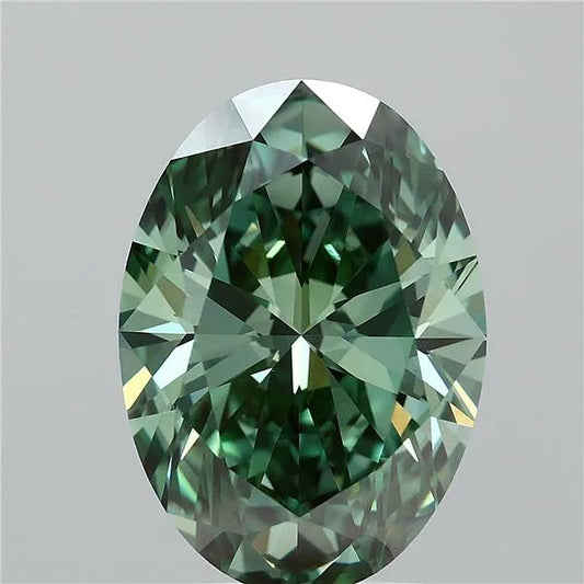 3.02ct Oval Lab Grown Diamond (Colour Fancy Vivid Green, Clarity VVS2, IGI Certified)