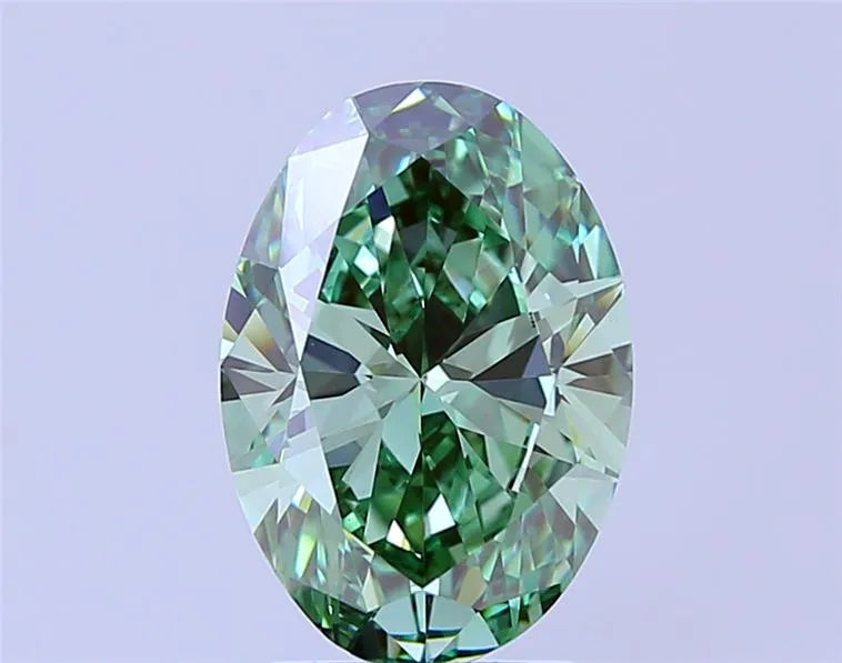 3.02ct Oval Lab Grown Diamond (Colour Fancy Vivid Green, Clarity VVS2, IGI Certified)