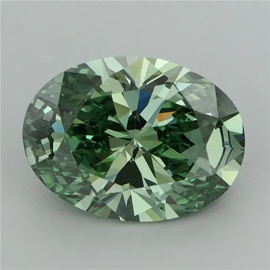 3.02ct Oval Lab Grown Diamond (Colour Fancy Vivid Green, Clarity VVS2, IGI Certified)
