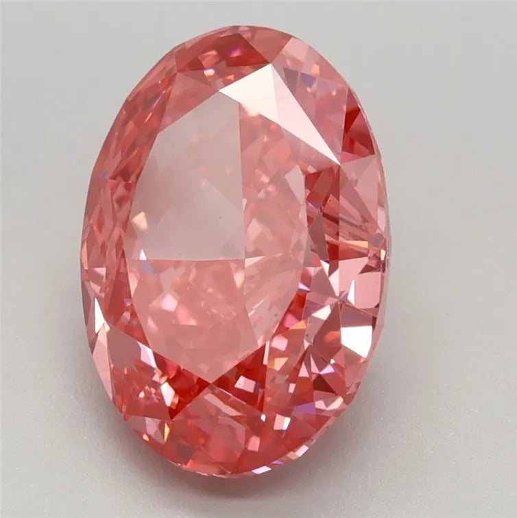 3.02ct Oval Lab Grown Diamond (Colour Fancy Vivid Pink, Clarity VS1, IGI Certified)