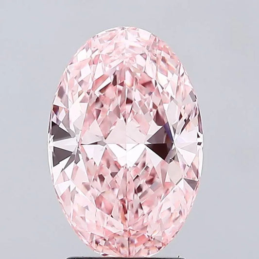 3.02ct Oval Lab Grown Diamond (Colour Fancy Vivid Pink, Clarity VVS2, IGI Certified)
