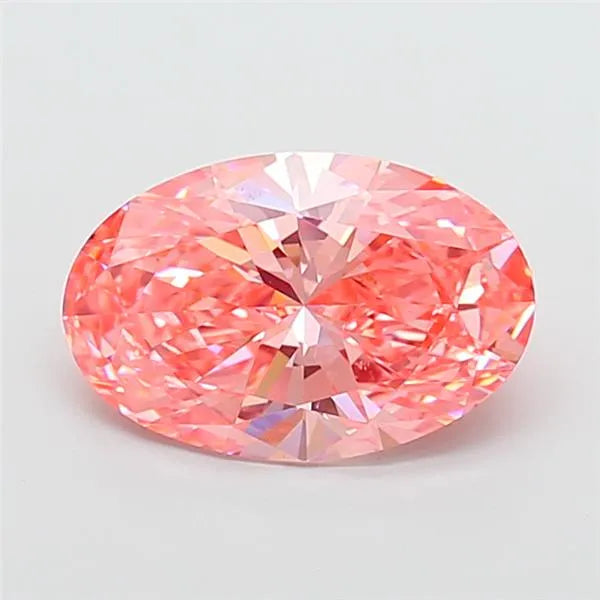 3.02ct Oval Lab Grown Diamond (Colour Fancy Vivid Pink, Clarity VVS2, IGI Certified)