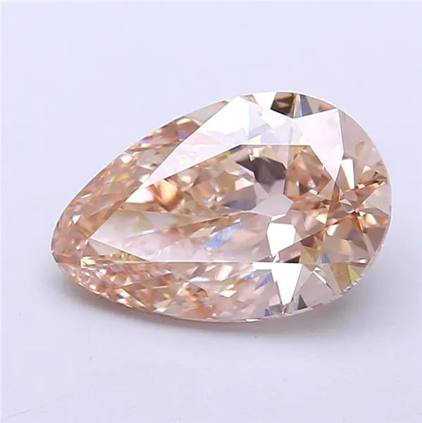 3.02ct Pear Lab Grown Diamond (Colour Fancy Light Brown, Clarity VS1, IGI Certified)