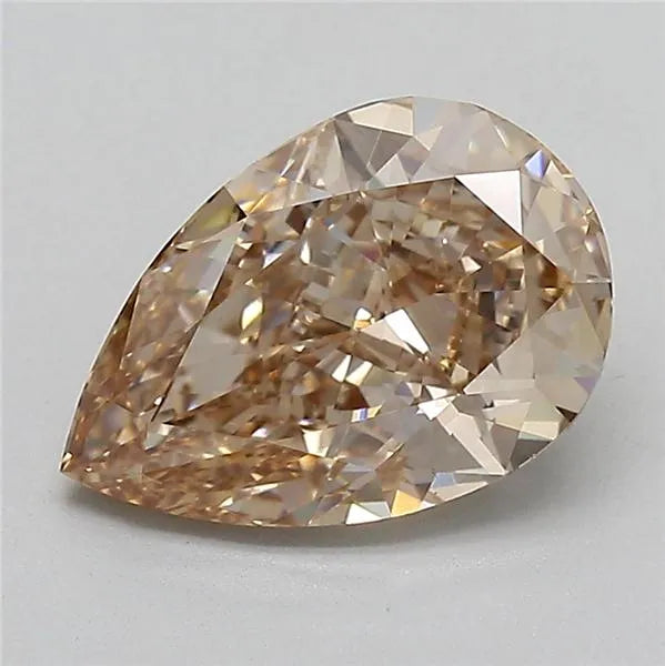3.02ct Pear Lab Grown Diamond (Colour Fancy Light Brown, Clarity VVS2, IGI Certified)