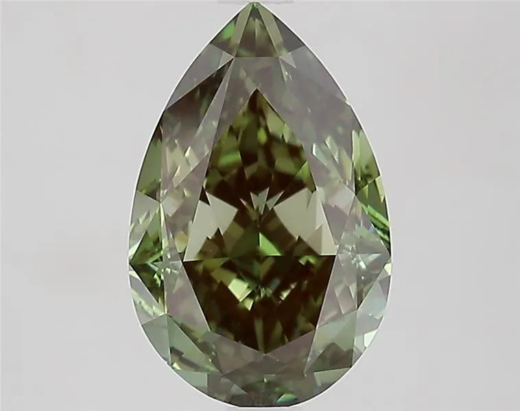 3.02ct Pear Lab Grown Diamond (Colour Fancy Vivid Green, Clarity VS1, IGI Certified)