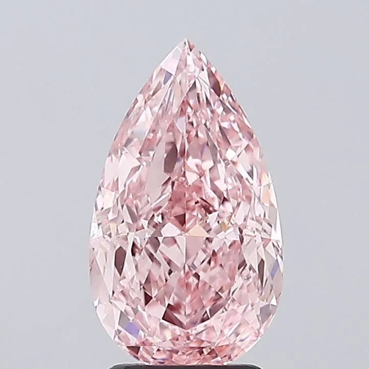 3.02ct Pear Lab Grown Diamond (Colour Fancy Vivid Pink, Clarity VS1, IGI Certified)