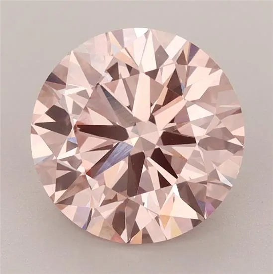 3.02ct Round Lab Grown Diamond (Colour Fancy Intense Brownish Pink, Clarity VVS2, Cut ID, IGI Certified)