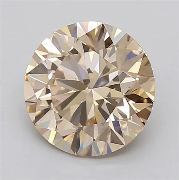 3.02ct Round Lab Grown Diamond (Colour Very Light Brown, Clarity VVS2, Cut ID, IGI Certified)