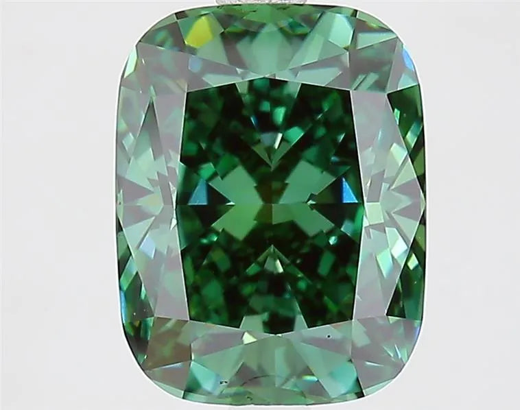 3.03ct Cushion modified Lab Grown Diamond (Colour Fancy Deep Green, Clarity VVS2, IGI Certified)