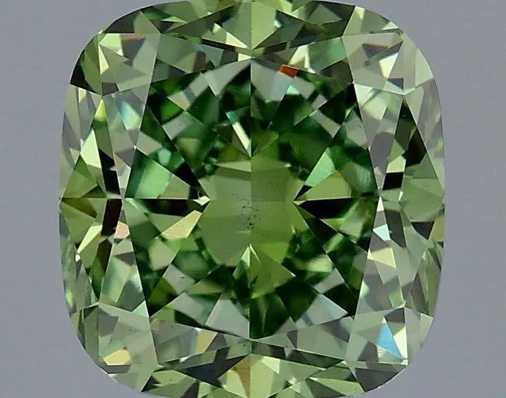 3.03ct Cushion modified Lab Grown Diamond (Colour Fancy Vivid Green, Clarity VS1, IGI Certified)